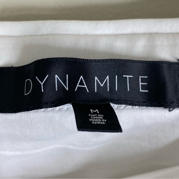 DYNAMITE GOLD SEQUIN PATTERNED WHITE SHORT SKIRT SIZE MEDIUM - Picture 10 of 11